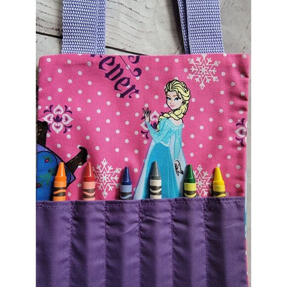 Frozen Crayon Holder Tote Bag Handmade Childrens Bag - Picture 2 of 8